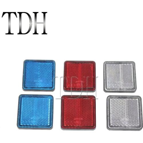 Blue Red White Rectangular Motorcycle Reflector Reflector With Mounting Screw On Back Bolt Stud Fixing