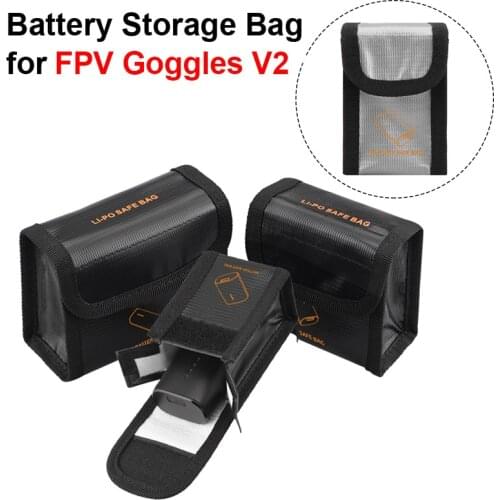 Lipo Battery Storage Bag for DJI FPV Combo Goggles V2 Batteries Explosion-proof Heat-resistant Safety Bags Protector Accessories