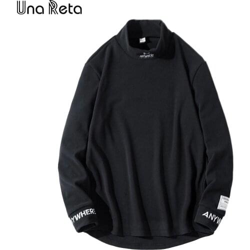UnaReta Man Sweatshirts New Streetwear Men Clothing Print Half Turtleneck Sweatshirt Harajuku Top Men