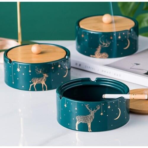NEWYEARNEW Ceramic Ashtray Car With Lid Creative Ornament Vintage Home Furnishing Decoration Valentine Gifts