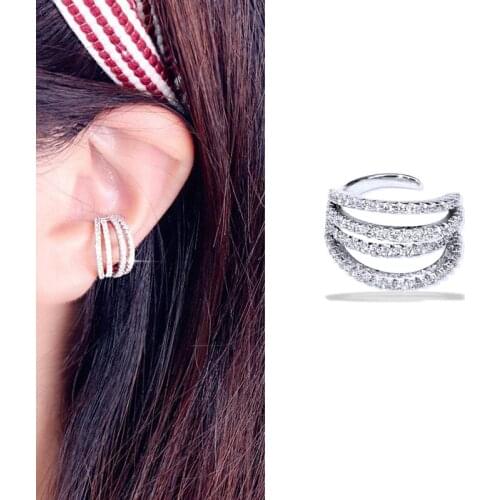 No-ear-hole Female Multi-layer Line Ear Clip Korean Fashion Simple Temperament Inlaid Zircon Ear Clip Earrings Earrings