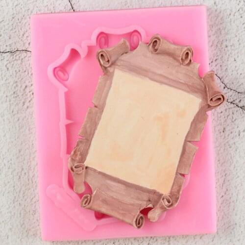 1PCS Retro frame Shape Silicone Mold For Fondant Cake Mold Bakware Tools Soap Mold Sugar Tool Kitchen Accessories