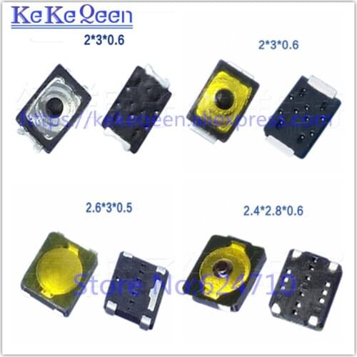 100Pcs Yellow/White Push Button Switches 2.4*2.8*0.6mm 2.6*3*0.5mm 2*3*0.6mm 2.4x2.8x0.6 mm 0.5A 12V For Mobile Phone Camera