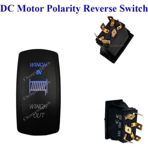 Winch In Winch Out Car Boat Blue Led Lasor 7 Pins 3 Way Momentary Rocker Toggle Switch ( On ) Off ( On )12v 24v Marine Grade
