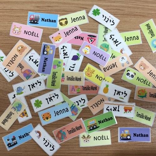 30Pcs 46X20MM Personalized Name Stickers Waterproof Customize Office School Stationery Tag Labels Water Bottle Lunch Box Sticker