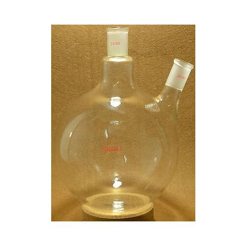 3000ml,24/40,Two-Neck,Round Bottom Glass Flask,Twins Necks,3L,Lab Boiling Vessel