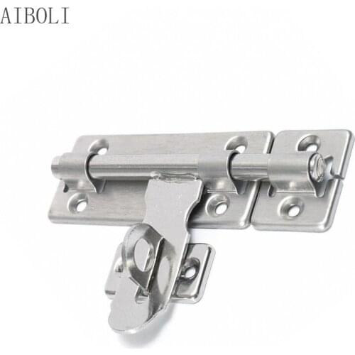 4 Inch Hardware Door Lock Stainless Steel Barrel Bolt Latch Padlock Clasp Set Brushed For Locking Door Window Drawer Cupboard
