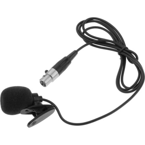 XLR 4 Pin Microphone Condenser Lapel Tie Clip For PC Wireless Transmitter