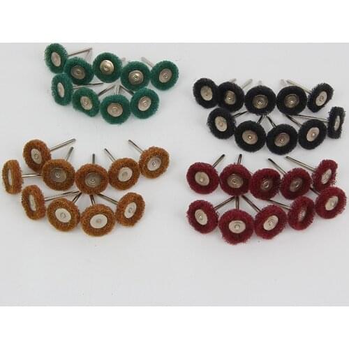 40pcs Mini Drill Abrasive Nylon Brush Buffing Polishing Wheels 120/180/320/400 Grit Metalworking Tools Accessories