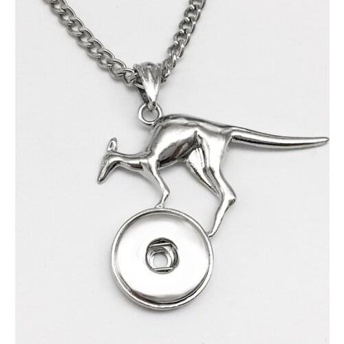 Australia kangaroo 18MM metal snap button Necklace Pendant NW5651
