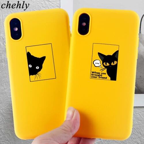 Funny Phone Case for IPhone 6s 7 8 11 12 Mini Plus Pro X XS MAX XR SE Cute Cat Cases Soft Silicone Fitted Back Accessories Cover