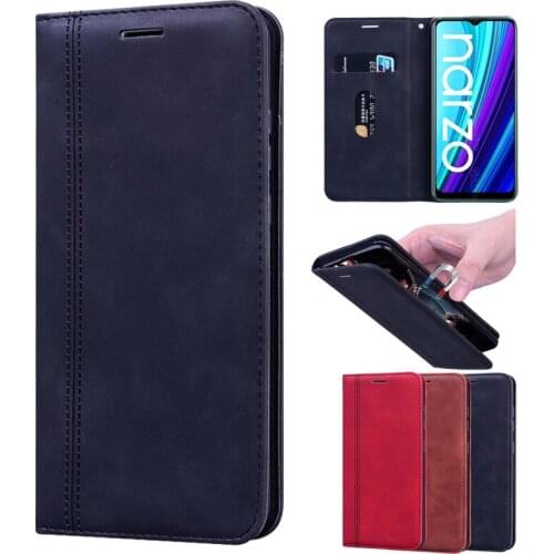 Case For Realme Narzo 30A Protective Flip Cover PU Leather Case Realme Narzo 30A Protector Shell Wallet Funda Capa Bag