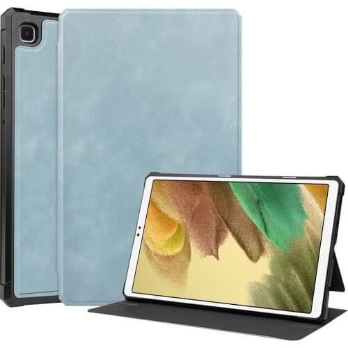 Flexible TPU Back Cover for Samsung Galaxy Tab A7 Lite Flip Cover T225 T220 PU Leather Case+Pen