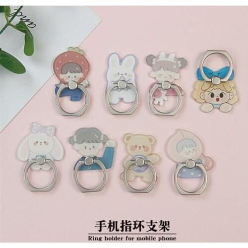 Mobile Phone Stand Holder Acrylic Finger Ring Cartoon Mobile Phone Holder Stand For Iphone 11 12 X Xiaomi All Phone