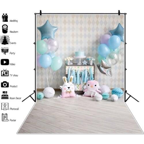 Childen Baby Birthday Party Room Interior Scenes Photo Background Photography Balloon Cake Backdrop Photocall For Photo Studio