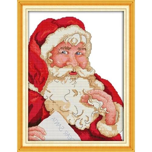 Everlasting Love Santa Claus (5) Ecological Cotton Chinese Cross Stitch Kits Stamped 14CT 11CT New Year Decorations For Home DIY