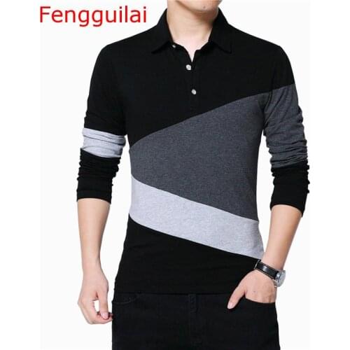 Fengguilai Long Sleeve Polos For Men