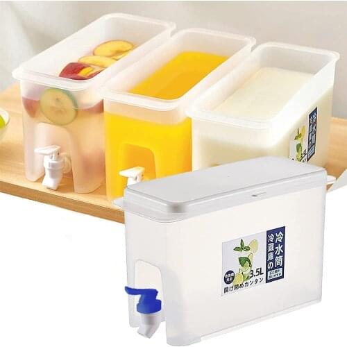 Cold Kettle with Faucet in Refrigerator, Drink Dispenser for Fridge,Used For Homemade Fruit Tea Container, Home, Party, Travel