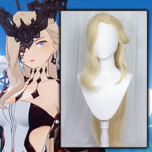 Game Genshin Impact Cosplay Halloween Party Wig La Signora Role Play Wigs Women Girls Long Hair