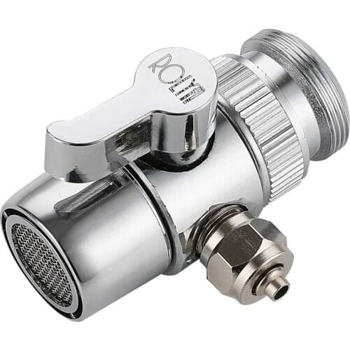 ROLYA Faucet Diverter Valve for Counter top Water Filter Adapter for Push on 1/4 inch tubing with M22 x M24 Connector