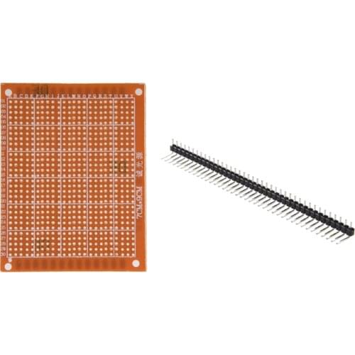 LBER 10 Pcs 1 x 40 Pin 2.54mm Pitch Single Row Right Angle PCB Pin Headers with 5 Pcs 90 x 70 mm PCB Boards PCB Breadboard