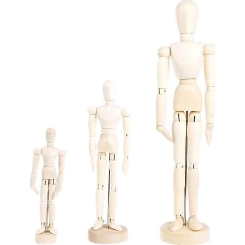 4.5/5.5/8 INCH Wooden Man Model Artist Movable Limbs Doll Male Wooden Toy Art Draw Action Figure Mannequin Kids Toy
