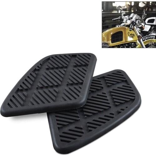Motorcycle sticker anti slip fuel tank pad moto side gas knee grip black for Harley cafe racer cassic universal motorbike part