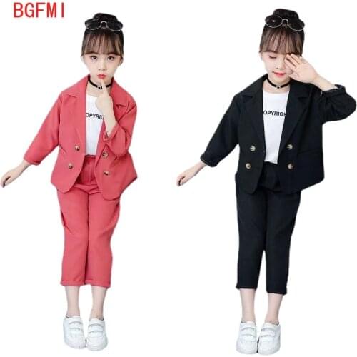 Spring New Girl Outfits Cute Long Sleeve Tops+Pants Girls 2Pcs Suits Age for 3 - 10 11 12 Years Teenager Kids Girl Clothing Sets