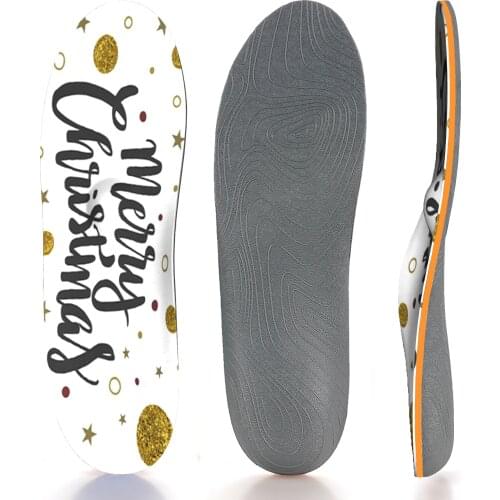 Christmas Pattern Inserted EVA-Orthotic Arch Support Insoles with Orthopedics for High Arched Feet Full Length, iFitna
