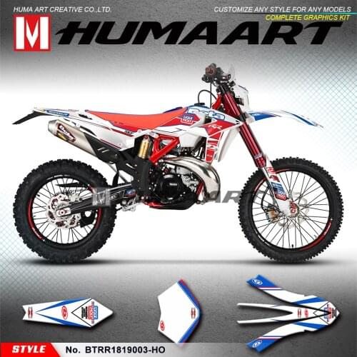 HUMAART Personalised Stickers MX Racing Graphics Vinyl Deco Kit for Beta 250 300 350 390 430 480 RR 2018 2019, Red White