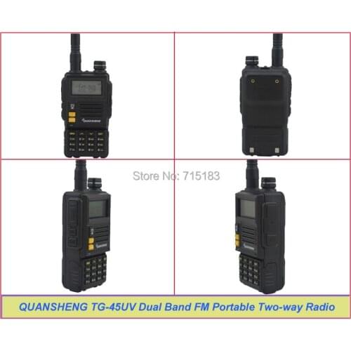 2014 New QUANSHENG TG-45UV Walkie Talkie UHF400-480MHz & VHF136-174MHz Dual Band 6W 128CH Portable Two-way Radio