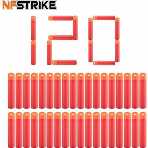 60pcs/ 120Pcs / 240pcs Soft Bullet For Nerf Blaster Series Toy Gun Hollow Hole Soft Head Foam Bullets Weapons - Red