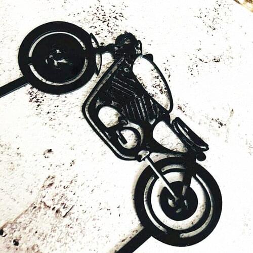 Happy Birthday Acrylic Motorcycl Cake Topper Gold Motorbike Cake Topper for Wedding Birthday Party Cake Decorations Baby Shower