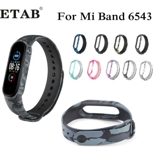 Silicone Bracelet for Xiaomi Mi Band 6 5 Sport Wristband Mi Band 5 6 Replacement Straps Waterproof Adjustable Print Watch Strap