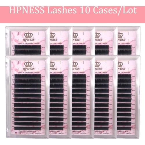 Super Soft Individual Flat Ellipse Eyelashes Extension 10 Trays/Lot Split Tips Ellipse Shaped Lashes 100% Hand-Made For Salon