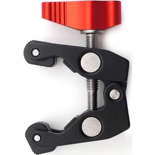 Super Clamp w/ Red/Gold Knob, Crab Claw Magic Arm Clamp w/ 1/4" & 3/8" Thread Hole for DSLR Camcorder Tripod Monitor Video Ligh