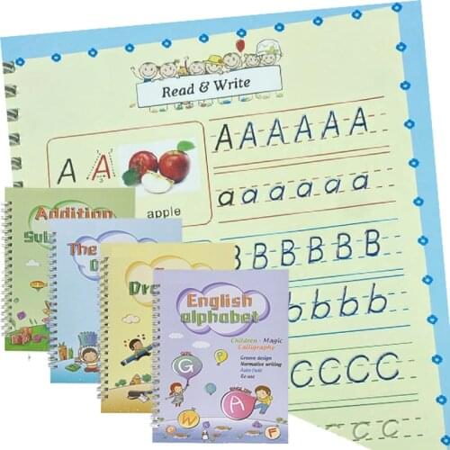 Learning English Painting Practice Book Reusable Book Baby Copybook For Calligraphy Writing Kids English Lettering Toy