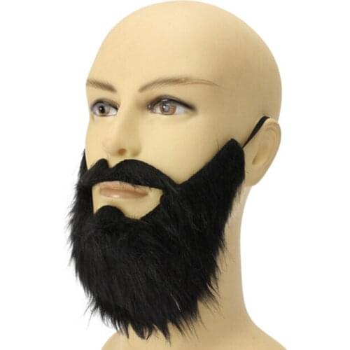 Funny Costume Party Male Man Halloween Beard Facial Hair Disguise Game Black Mustache 2016