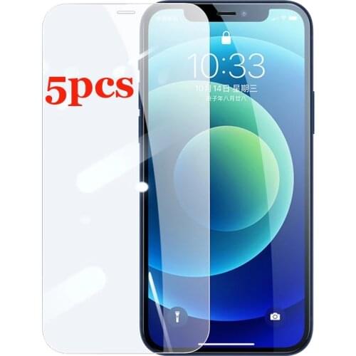5pcs 9H Tempered Protective Glass For iPhone 11 12 Pro XR X XS Max Screen Protector Film on iPhone 7 8 6s Plus 5S SE 2020 Glass