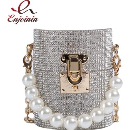 Luxury Diamond Acrylic Mini Box Party Clutch for Women Chic Designer Chain Shoulder Bag Female Purses and Handbags Crossbody Bag