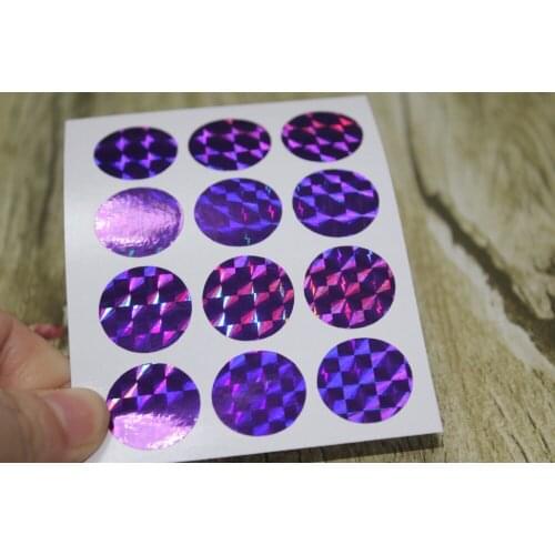 1.9cm Purple Round HOLOGRAM labels stickers for games and promotions