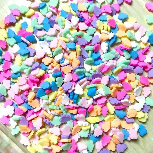 100g Mixed Colorful Cloud Slice Polymer Clay Sprinkles for Crafts Making DIY Slime Filling Accessories Nailart Decoration 5mm