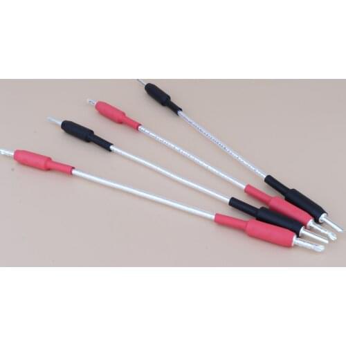 4Pcs OCC Silver plated Silver foil twist Jump cable Bridge Cable for speaker banana to banana plug