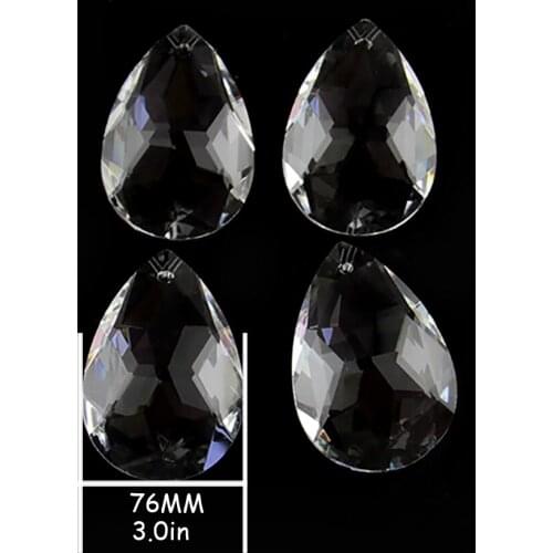 40pcs/lot 76mm Crystal Glass Chandelier Parts Crystal Lamp Chandelier Parts For DIY &Party
