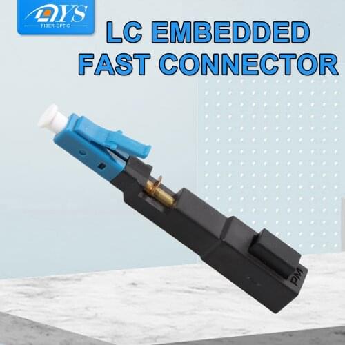50pcs LC UPC Fiber Optic Quick Connector Single Mode FTTH Optical Fiber Fast Connector Embedded Type