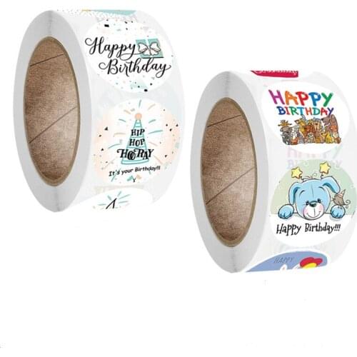 500 sheets/roll 1 inch baking wedding decoration party sticker birthday gift tag decoration thank you sticker scrapbook sticker