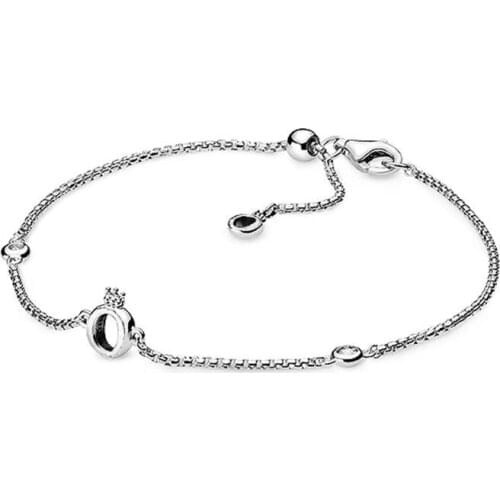 Ajax 925 Sterling Silver Charm Chain Bracelet Elegant Queen Bangles Silver 925 Jewelry