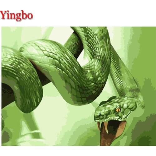 Full Square Round 5D Diamond Embroidery Snake Animal DIY Diamond Painting Cross Stitch Kit Diamond Mosaic Painting By Numbers