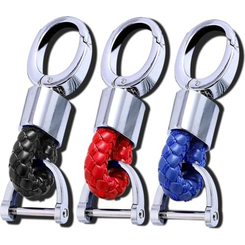 Car Gadget Keychains Braided Leather Rope Handmade Key Ring Leather Key Chain Ring For Mini Cooper For Renault For BMW Keyring