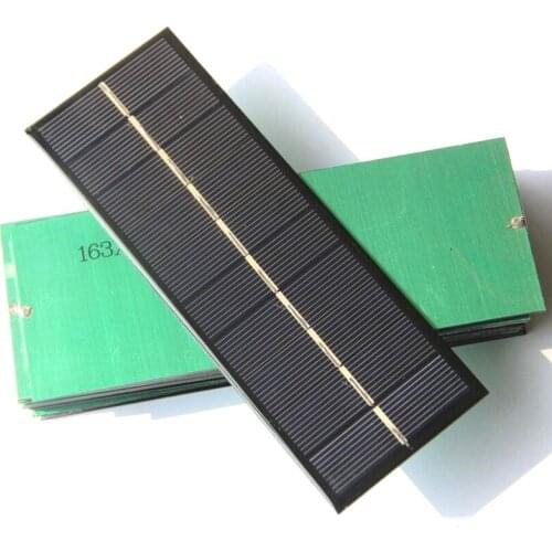 BUHESHUI Mini 1.3W 5V Solar Panel Polycrystalline Solar Cell Module DIY Solar Charger System For 3.7v 163*60MM 2Pcs/lot